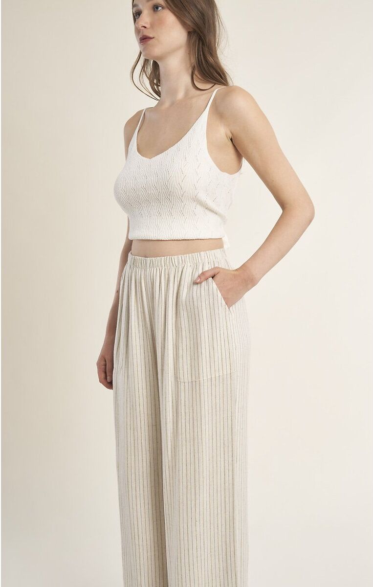 MOLLY BRACKEN Pantalon large rayé