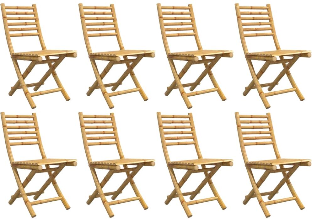 vidaXL Chaises pliantes 8 pièces 43x54x88 cm en bambou