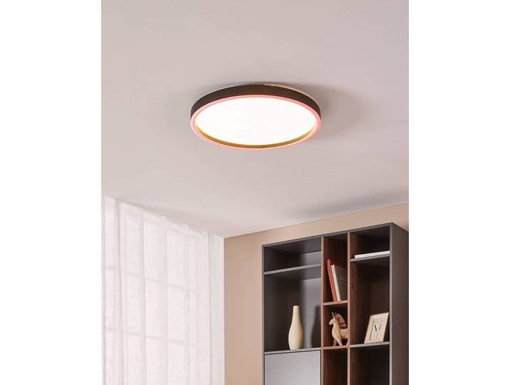 Plafonnier Montemorelos-Z Ø 57cm Noir/Noir Matériau : Métal, Matière plastique Surface en métal : Laqué Type de matière synthétique :