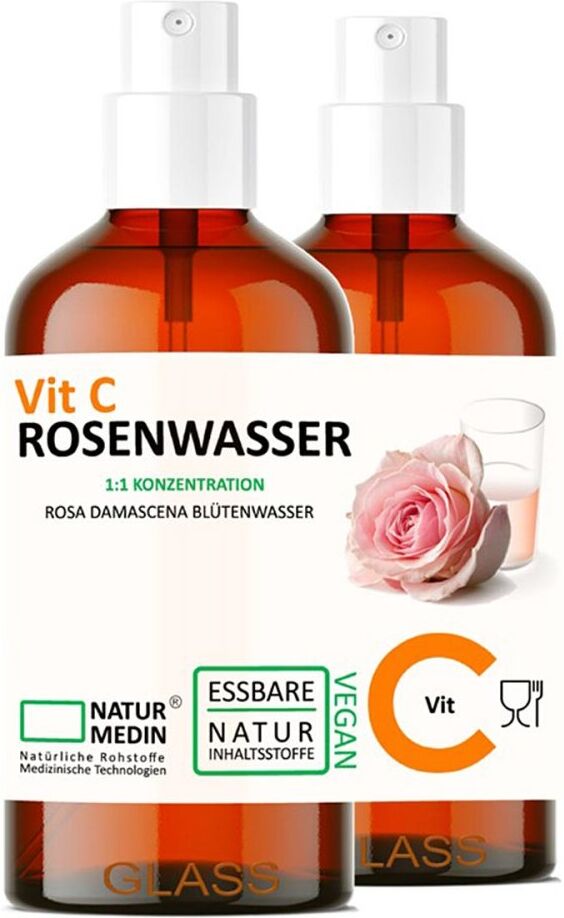 Naturmedin 2x Vitamin-C Rosenwasser Glas