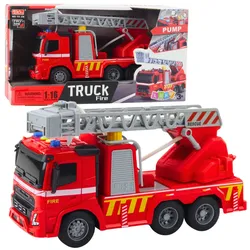 Feuerwehrauto Feuerwehrleiter Lichter Geräusche Wassersprühstrahl 1:16