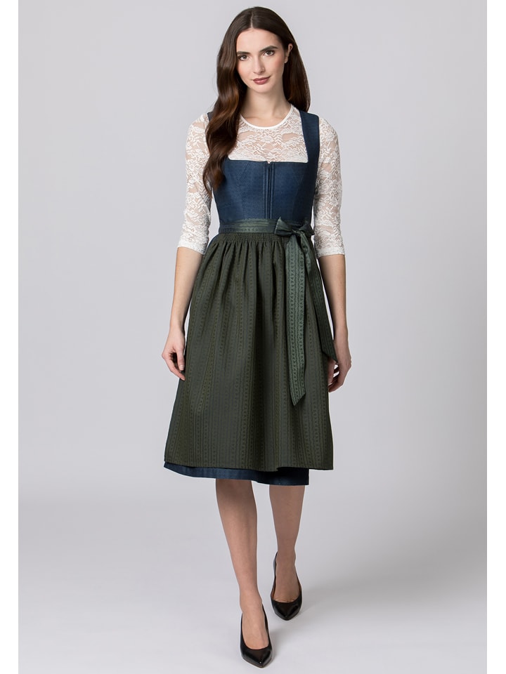 Stockerpoint Dirndl "Olivia" in Dunkelblau/ Dunkelgrün - 40
