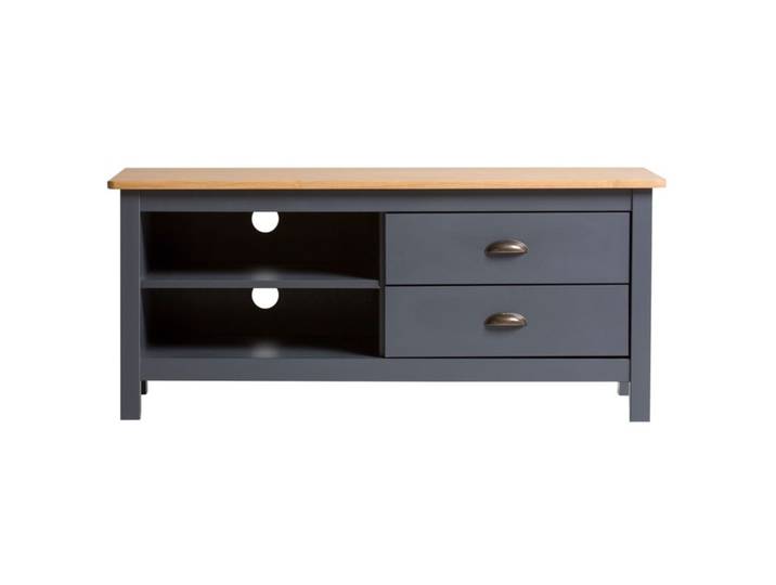 Meuble TV L.110 cm MAYA Bois massif gris