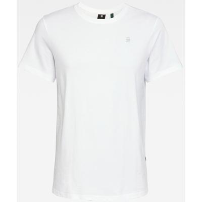 T-Shirt G-STAR "Base-S T-Shirt", Herren, Gr. S (44/46), weiß, Jersey, Obermaterial: 100% Baumwolle, unifarben, regular fit normal, Rundhals, Shirts T-Shirt, mit kleinem Logo-Detail