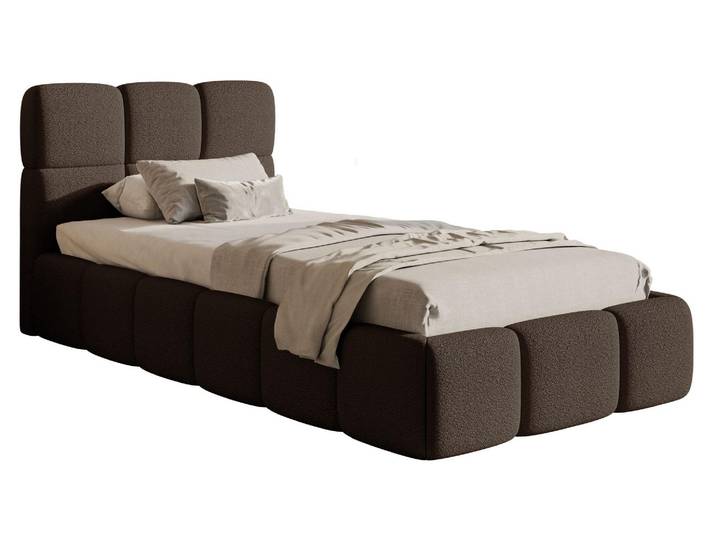 Selsey Cloudy – Lit rembourré 90 x 200 cm\, bouclé marron