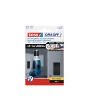 Tesa On & Off Montagekleber 5 x 10 cm Schwarz Packung mit 2 & Extrastarke Klett Klebepads (55228-00000-02)