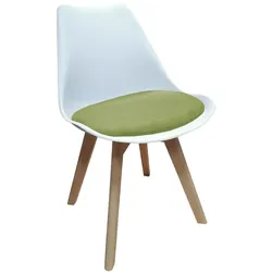 HTI-Living, Stühle, Stuhl Atlanta Weiss, Webstoff Grün