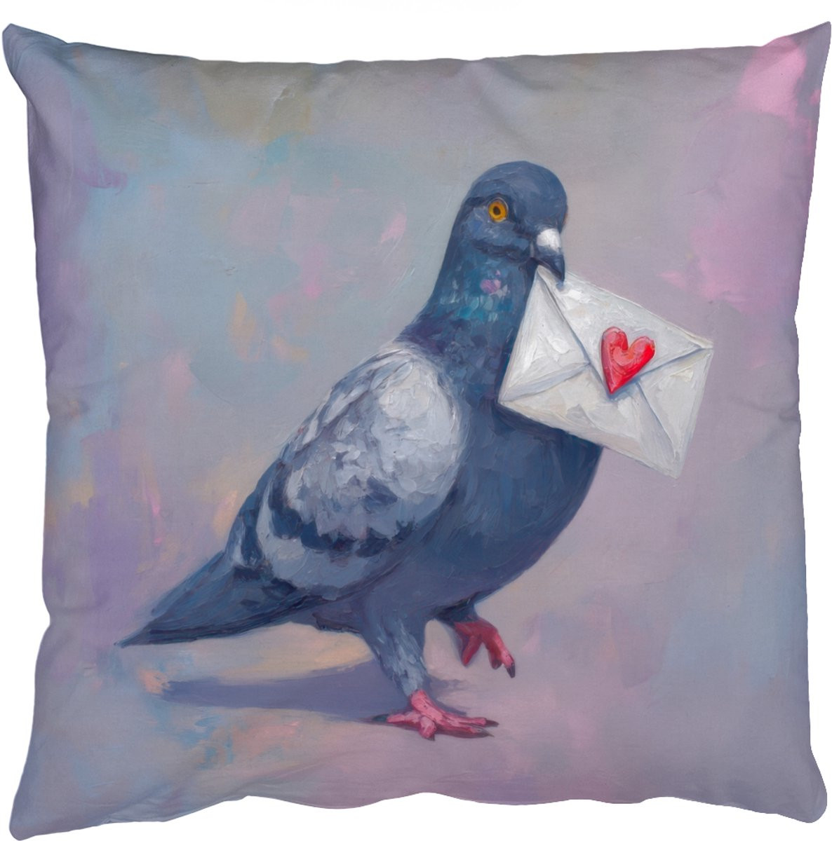 Sierkussen Duif met Envelopsluiting - Paars - 45 x 45 cm