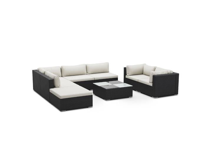 Rattanlounge NAXOS schwarz/beige