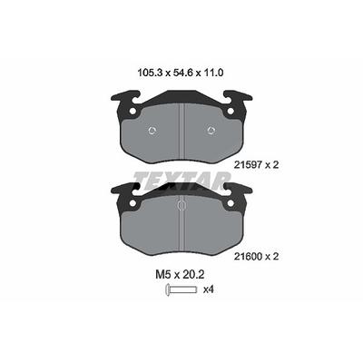 Textar Bremsbelagsatz, Scheibenbremse [Hersteller-Nr. 2159701] für Renault