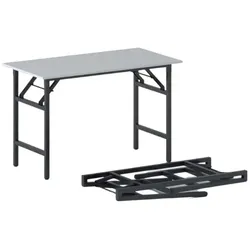 Klapptisch FAST READY, 120x60 cm, schwarzes Metallgestell, grau