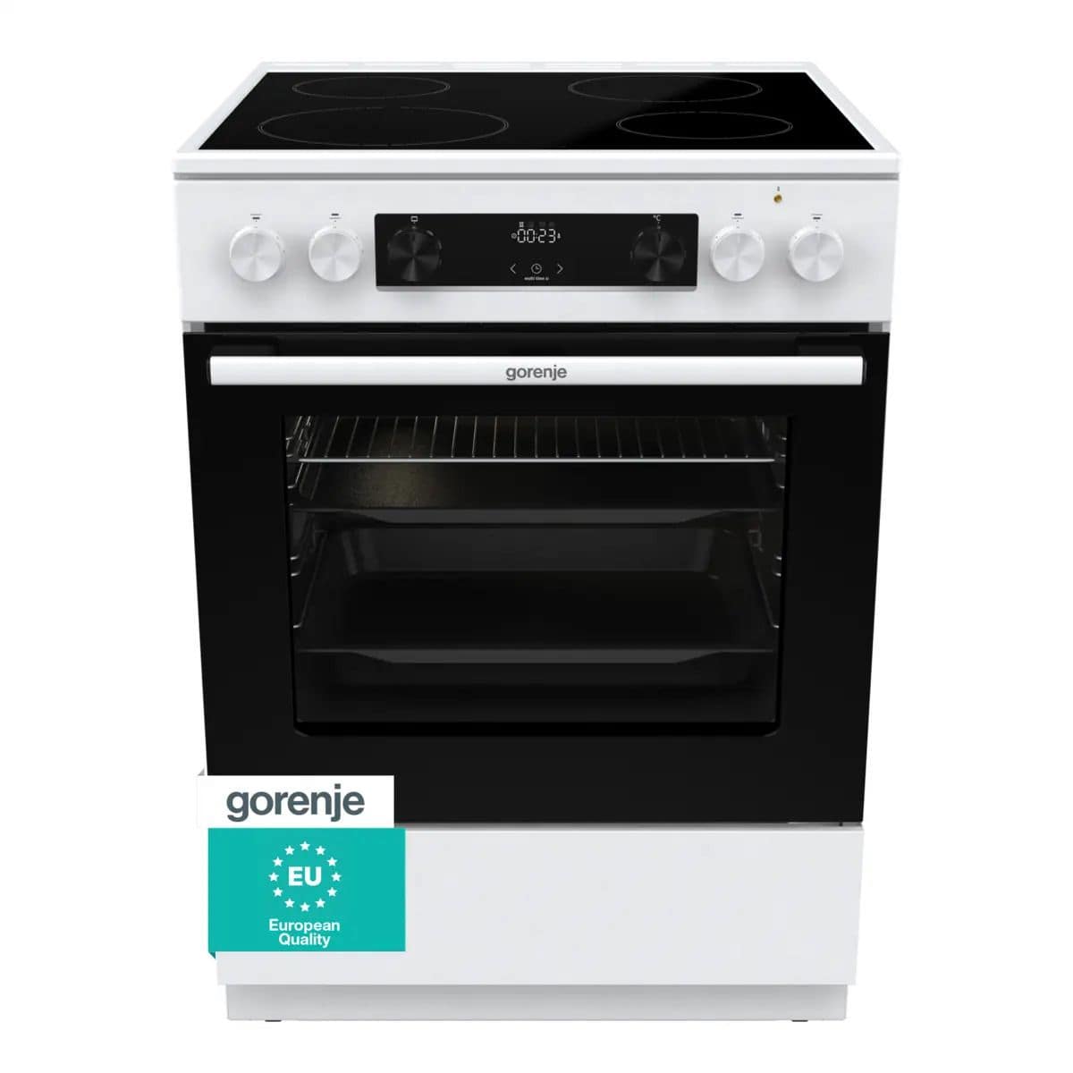 Gorenje GEC6C40WD Freistehender Herd Elektro groß AquaClean AutoClean mit Glaskeramikkochfeld Kochfeld 740935