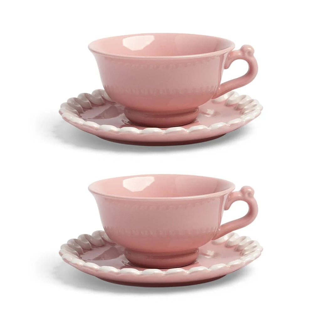 &Klevering Kop en Schotel Whip Set van 2 - Roze