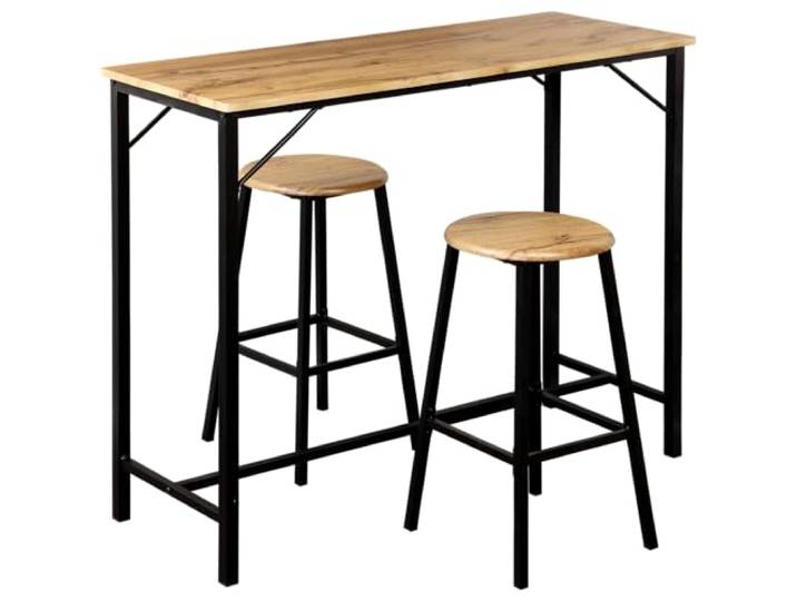 Kesper Küchenbar mit 2 Hockern, Eichenoptik, Metall 1597813