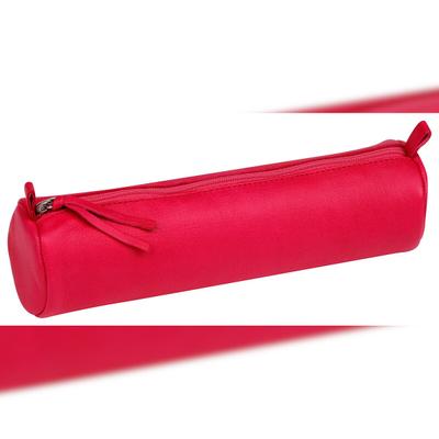 Clairefontaine 6x Schlampermäppchen gefärbtes Leder Ø5,5x22cm himbeere - 410162C