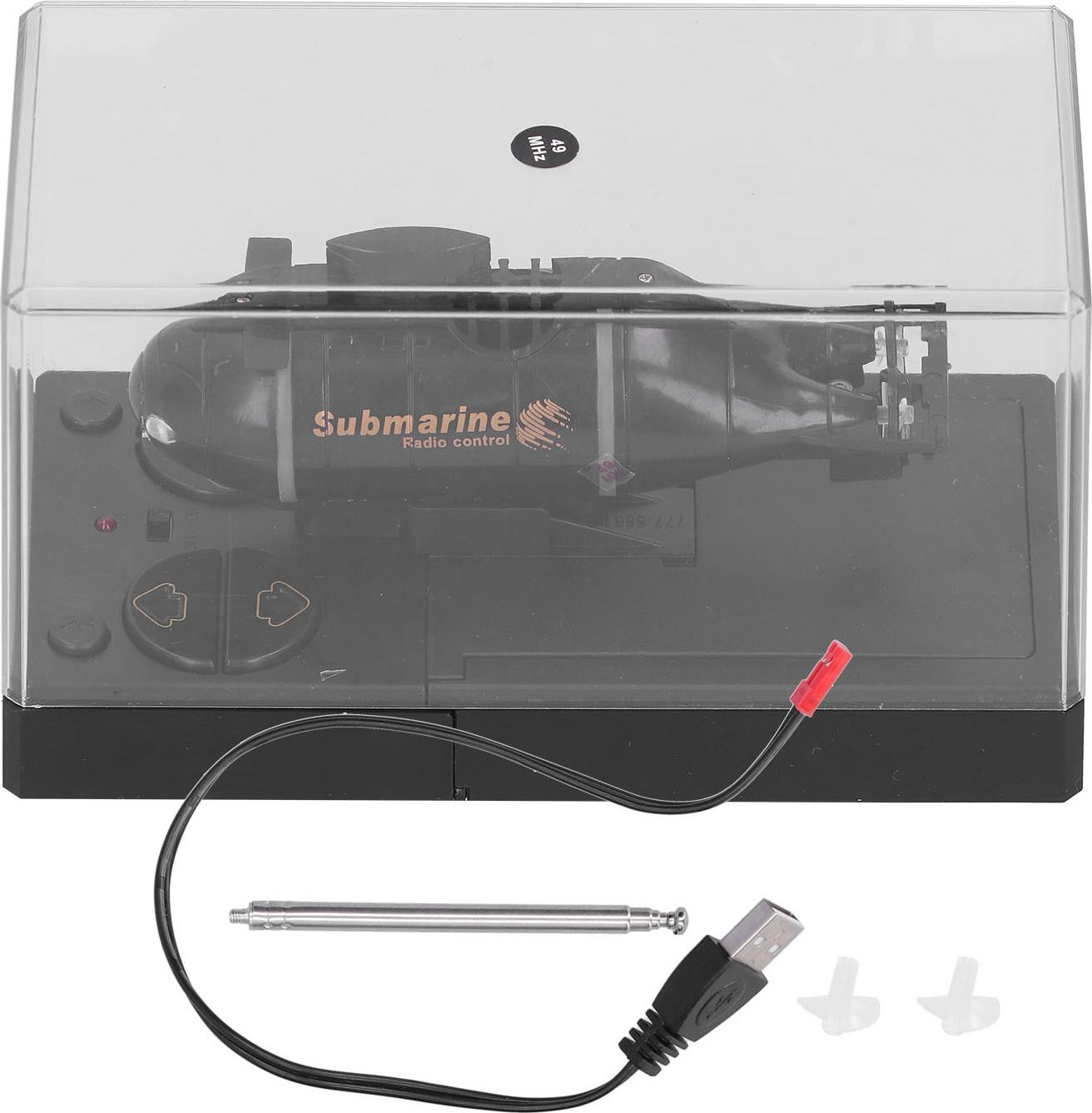 Gistuch Draadloze 6-kanaals Onderzeeër Mini-elektrische Waterdichte Duikboot Speelgoed - Zwart