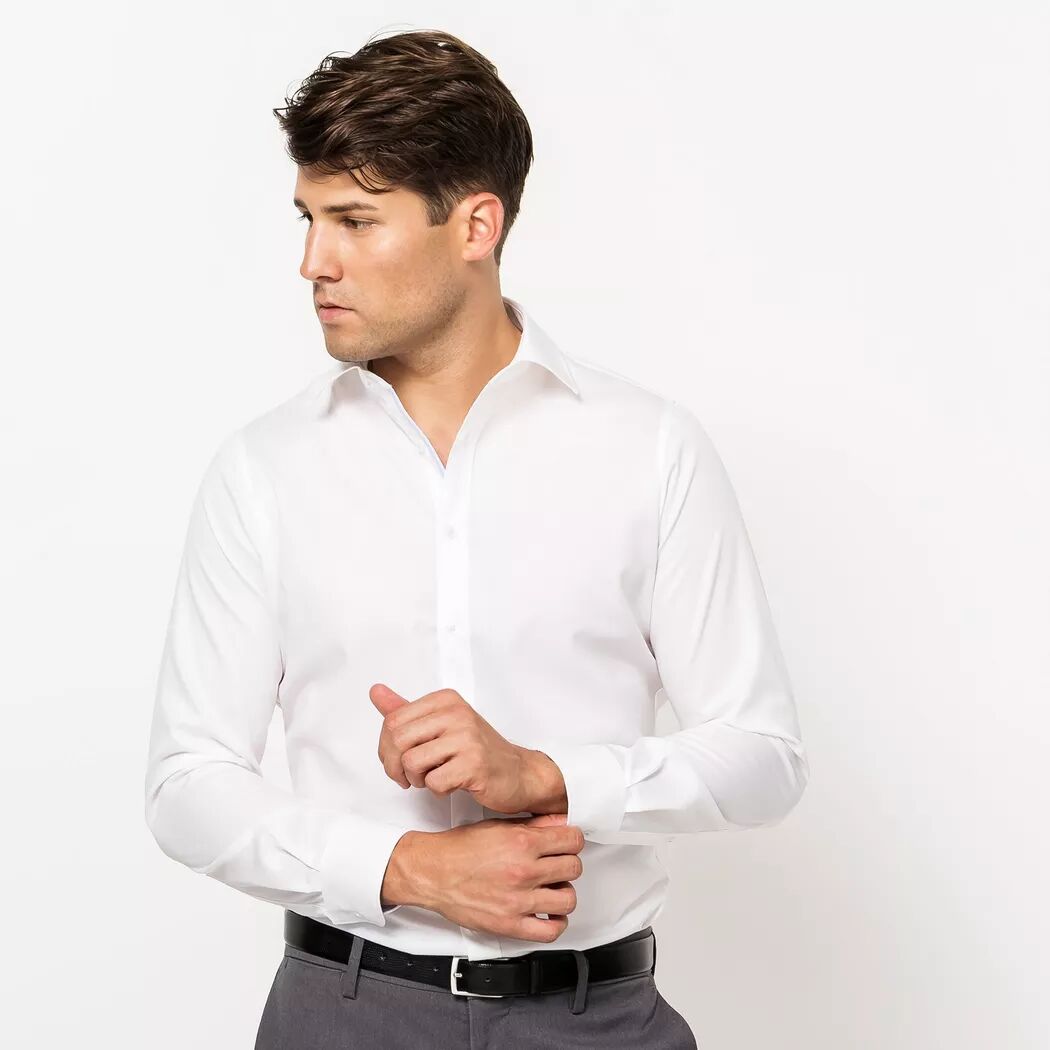 Kauf - Hemd, Slim Fit, langarm, für Herren, Weiss, Größe 37