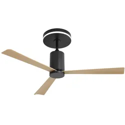 OKWISH Deckenventilator 66x132x132 cm mit LED-Beleuchtung und Fernbedienung 6 Stufen Timer reversibler DC-Motor Gebürstetes Nickel