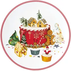 Platte XMAS-Ginger Rot/Weiß Ø ca. 27,5cm