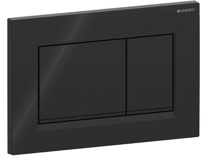 Geberit Sigma20 bedieningsplaat - 2-toets spoeling - vierkant - dualflush - glans zwart mat