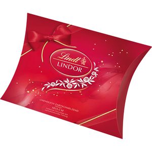 Lindt Pralinen Lindor Milch, 19 Stück, einzeln verpackt in Kissenpackung, 250 g