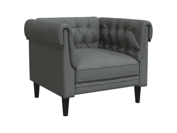 TEKGHUT Chesterfield Sofa Dunkelgrau 78,5 x 74,5 x 74,5 cm Polyester Knopf-Oberflächen, gerollte Armlehnen, Schaumfüllung, stilvolle Rückseite, Montage erforderlich, Wohnzimmer