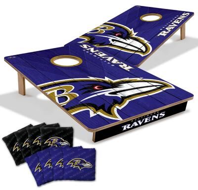 Skip's Garage Baltimore Ravens NFL Tailgate Cornhole Board Set