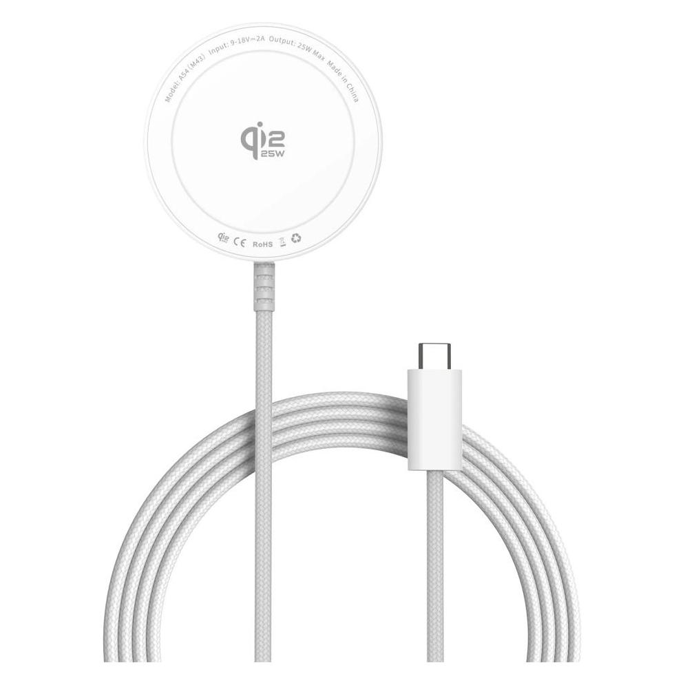 Tech-Protect A54 MAGNETIC MAGSAFE WIRELESS CHARGER 25W QI2.2 WHITE (25 W) (5906302323906)