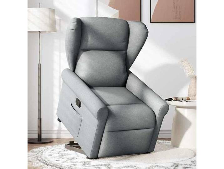 SARA@Fauteuil - Levage électrique - accoudoirs - inclinable Gris clair Tissu HO43342