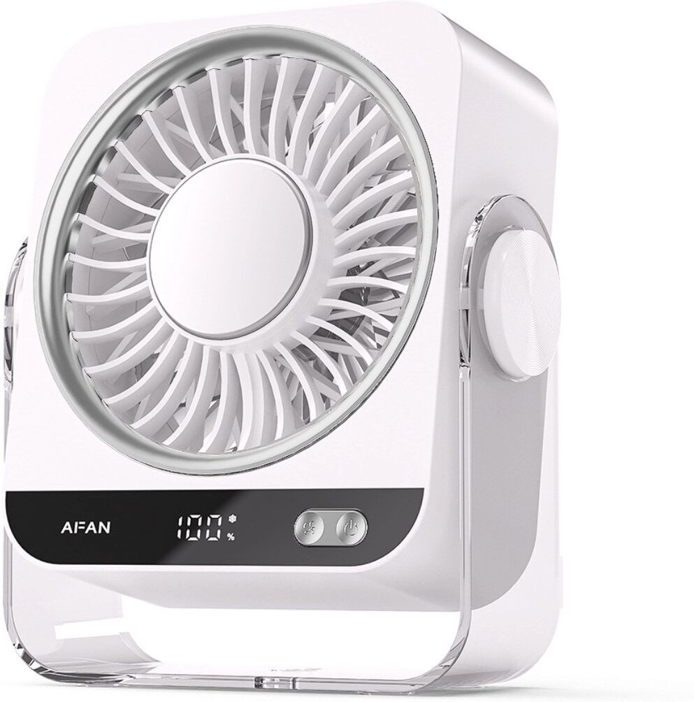 INF Desktop-Eis-Kühlventilator – USB Type-C 5w, 199-stufige stufenlose Regelung, Memory-Funktion, wandmontierbar Weiß