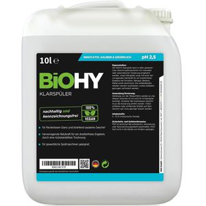 BiOHY Klarspüler 100% natürliche Inhaltsstoffe, biologisch abbaubar, streifenfreie Trocknung, Kanister, 10 L