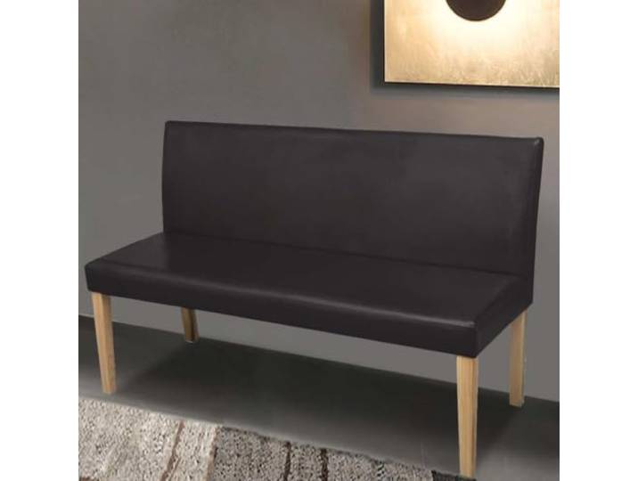 TUERYAFEK Sitzbank 139,5 cm Dunkelbraun Kunstleder mit Massivholzrahmen Kiefernholzrahmen, dicke Schaumstoffpolsterung, pflegeleichter Kunstlederbezug, vielseitig einsetzbar