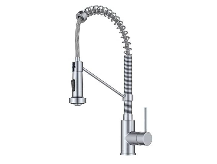 KRAUS Bolden Küchenarmatur im kommerziellen Stil, 2 Funktionen, Einhebel-Küchenarmatur in Chrome, KPF-1610CH (1er-Pack)