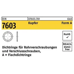 Reyher, Fahrzeug Werkzeug, Flachdichtring DIN 7603 12 x18 x1,5 Kupfer