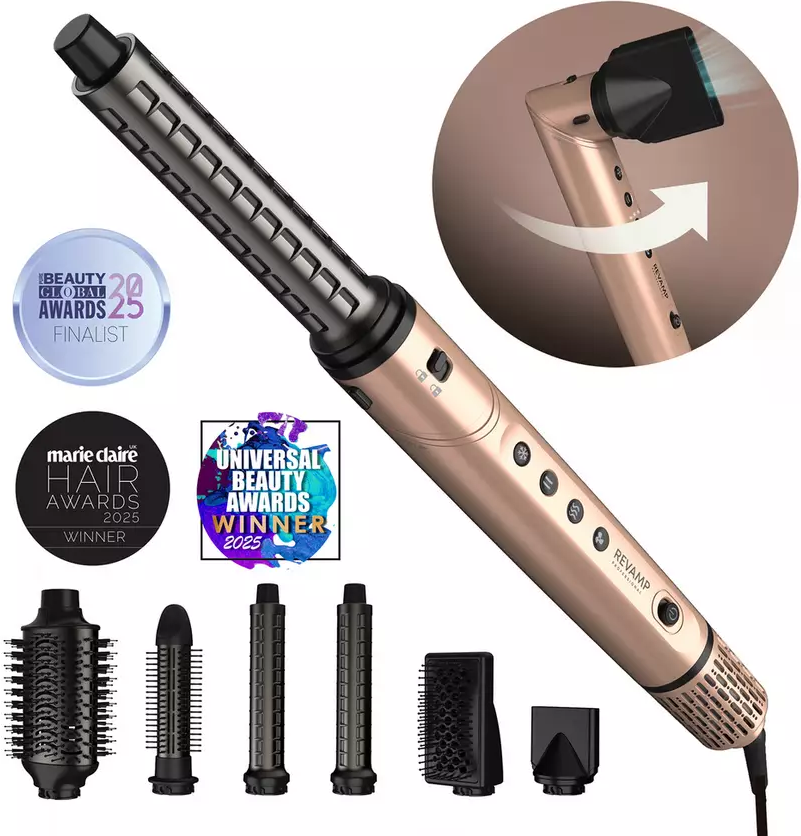 Revamp Dynamic Radiance Pro Blow Dry 7-in-1 Ionic Air Styler, New