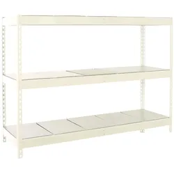 Proregal Schwerlastregal MID METAL YETI THREE | HxBxT 150x150x45cm | Fachlast 400kg | Weiß
