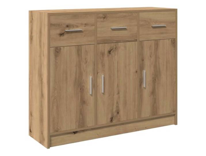 HGFDVCMR Sideboard Artisan-Eiche 91x28x75 cm Kommode Schrank Vielseitiger Beistellschrank für Schlafzimmer und Wohnzimmer mit geräumigen Fächern hinter Türen.