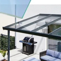 Gutta Terrassendachsystem Premium weiß/anthrazit 309,4 x 306 cm Sicherheitsglas klar (VSG) Weiß