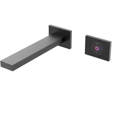 Steinberg Serie 160 Wand-Waschtischmischer, vollelektronische Mengen- und Temperaturregulierung, Ausladung 205mm, 1601814ES, Farbe: Mattschwarz