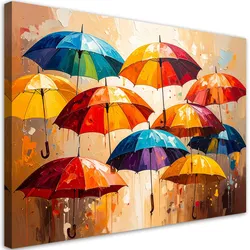 LEINWANDBILD Bunte Regenschirme Abstraktion 100x70cm