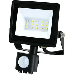 HWH LED Fluter, 110°, 10W, 4000K, 800lm, IP44, mit PIR-Sensor, schwenkbar, schwarz BLU-49539