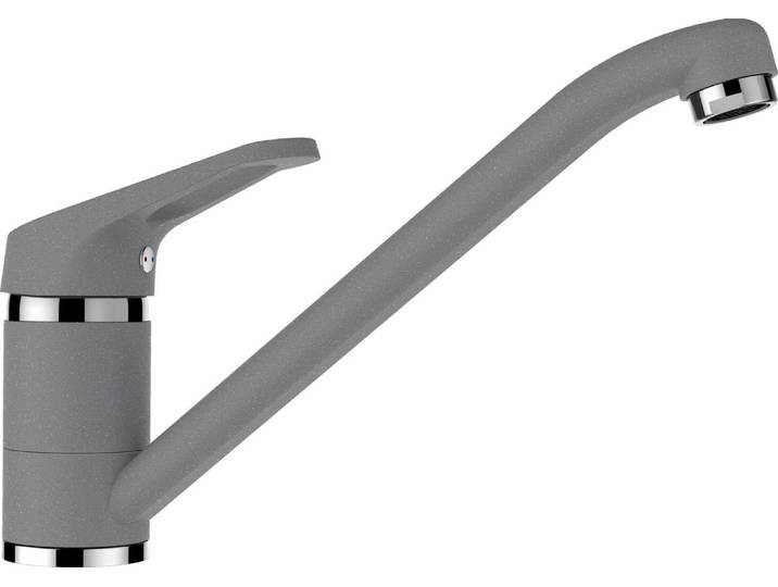 Küchenarmatur SCHOCK COSMO , grau, B:21,6cm H:16,8cm Ø:4,9cm, Messing, Armaturen, Küchenarmatur, Festauslauf, Wasserspar-Perlator, Schwenkbereich 360