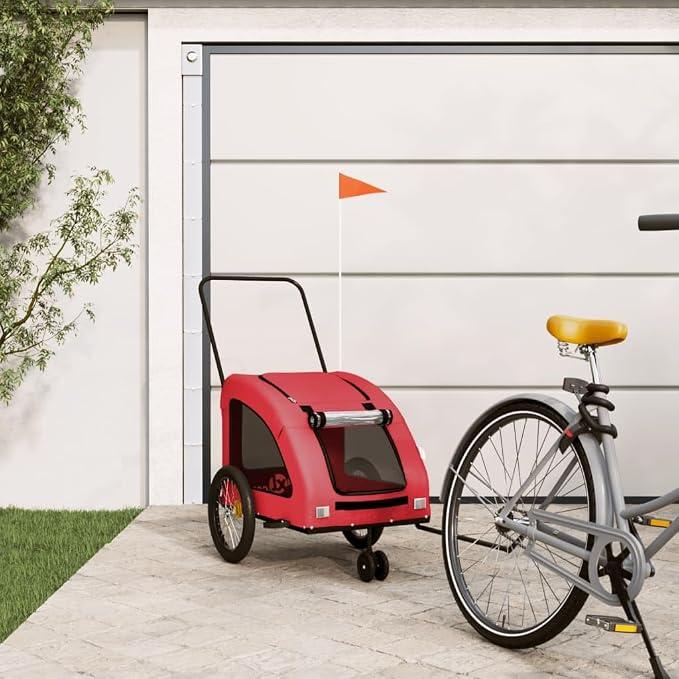 Fahrradanhänger Hunde Rot Oxford-Gewebe und Eisen, Fahrrad Anhänger, Lastenanhänger, Handwagen, Fahrrad-lastenanhänger, Lastenfahrrad - 93985