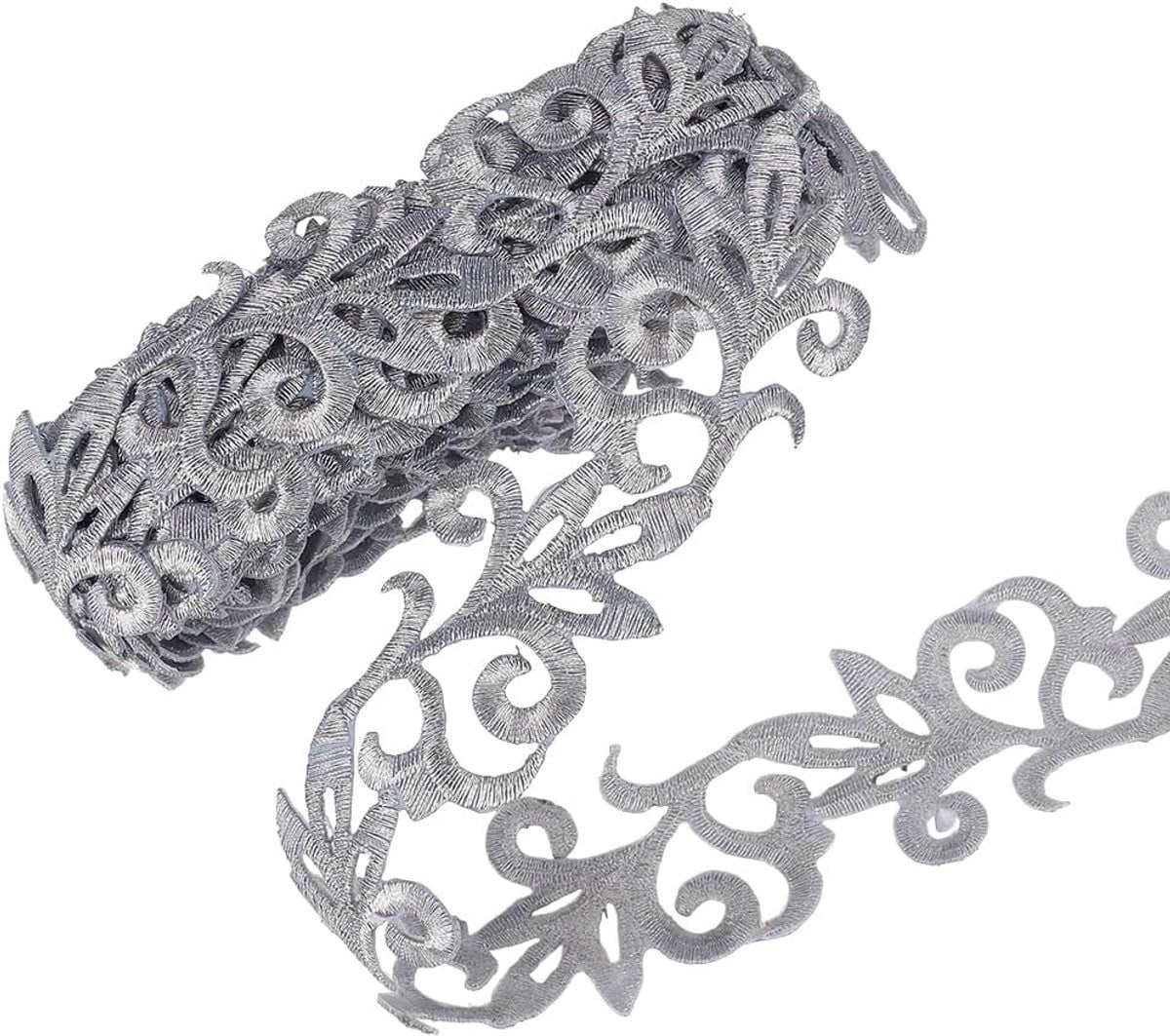 4M Zilver Metallic Borduurlint van Polyester voor Decoratieve Appliqués en Kostuums, 36 mm