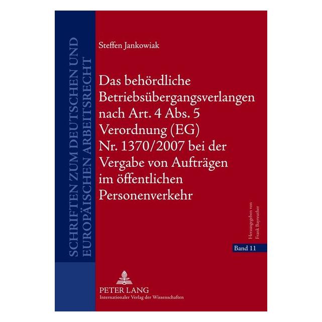Peter Lang Jankowiak:Das behördliche Betriebsüberg (Deutsch, Hardcover, Steffen Jankowiak) (67836757)