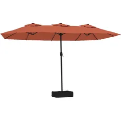 vidaXL Doppel-Sonnenschirm Terrakottarot 449x245 cm