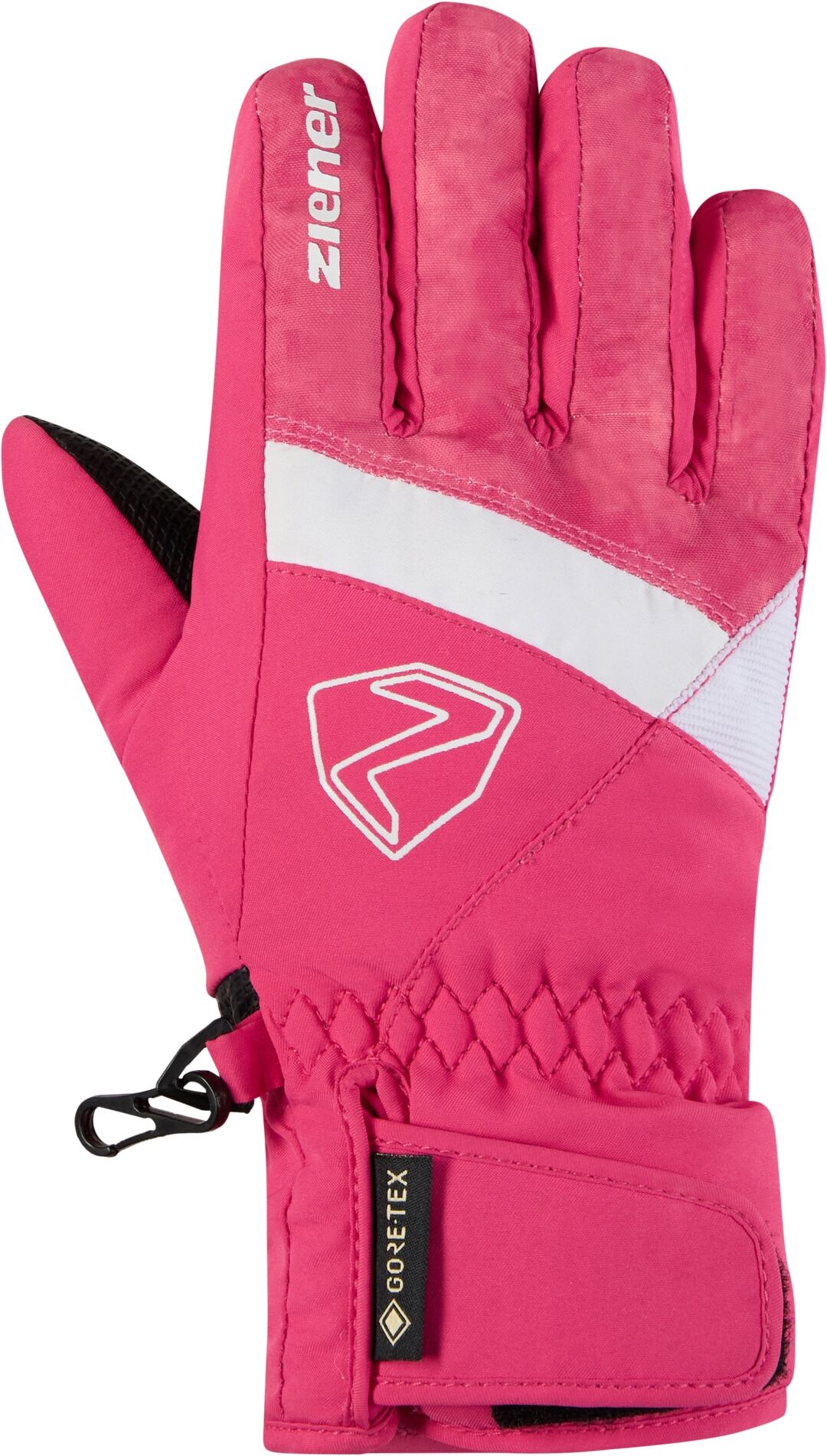 Skihandschuhe ZIENER "LEIF-Z GORE-TEX JUNIOR", Kinder, Gr. 4, rosa (tie dye pop pink), Kunstfaser, Handschuhe Skihandschuhe, wasserdicht, winddicht, atmungsaktiv, warm tie dye pop pink 4