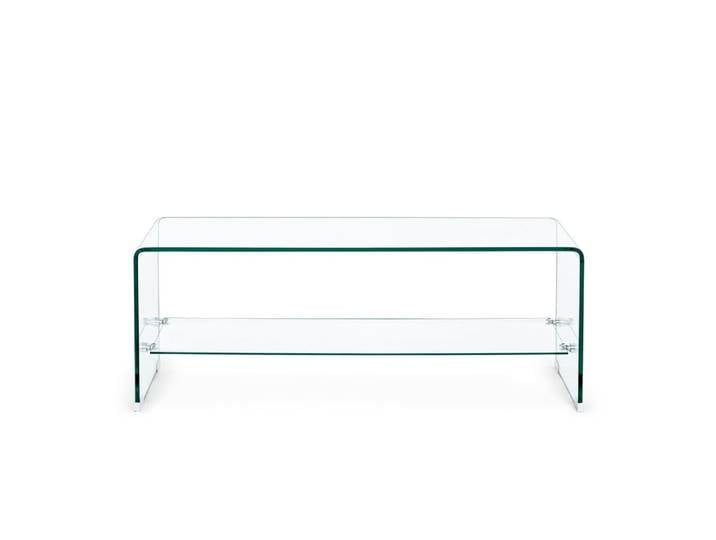 Table basse rectangulaire en verre double plateau l100