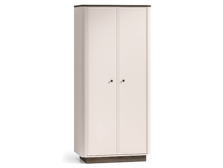 Zweittüriger Kleiderschrank Vilavio mit Kleiderstange und Regalen