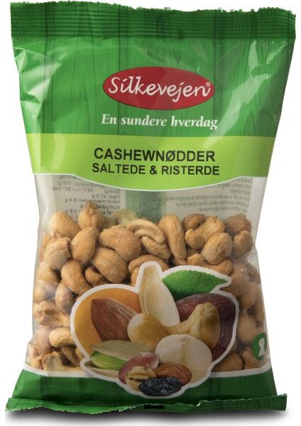 Silkevejen Cashew Nødder Saltede & Ristede, 200 G